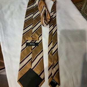 BOSS Brown Striped Tie